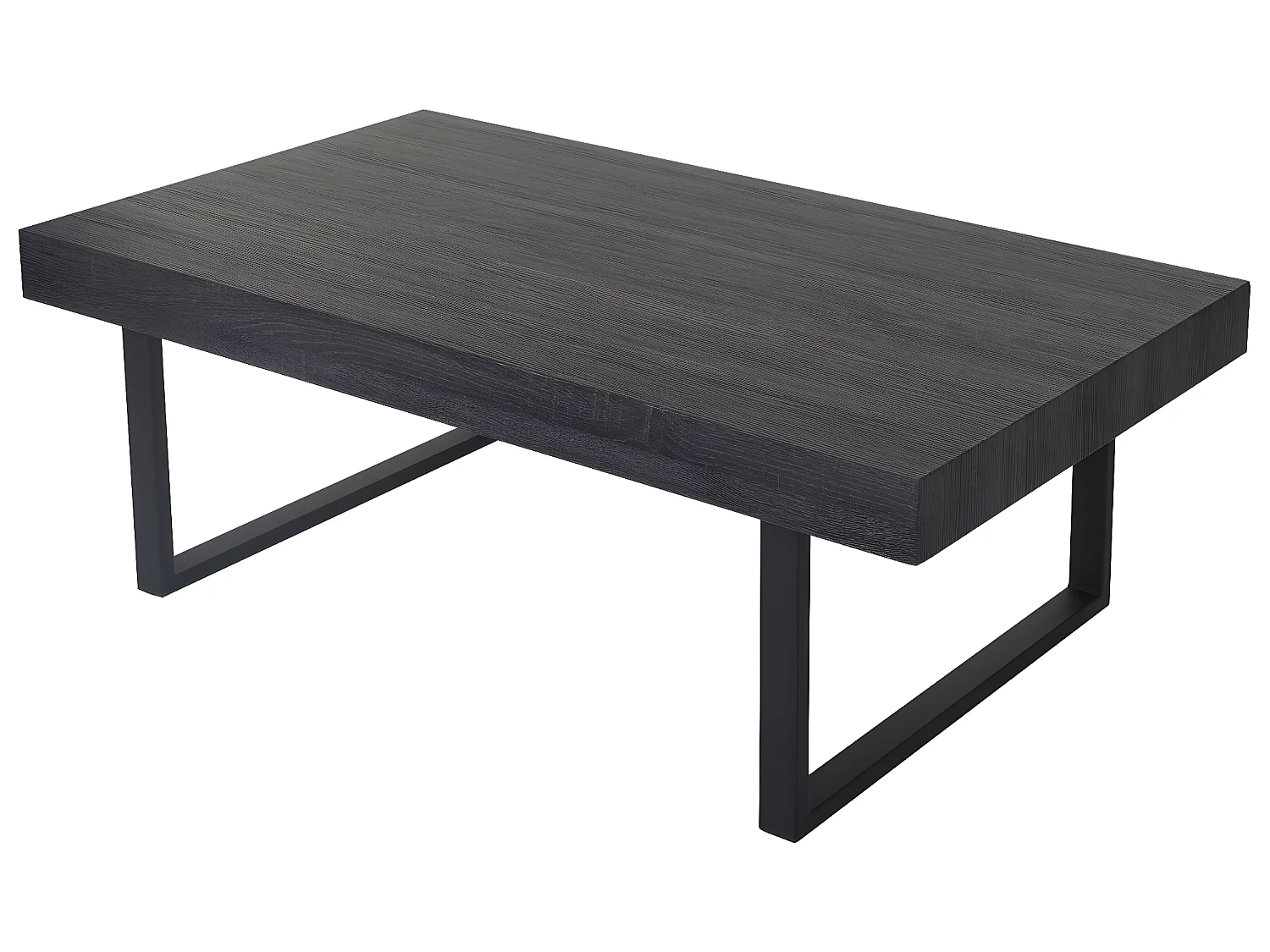 Table basse Genk T576,  sonoma noir, pieds métalliques foncés