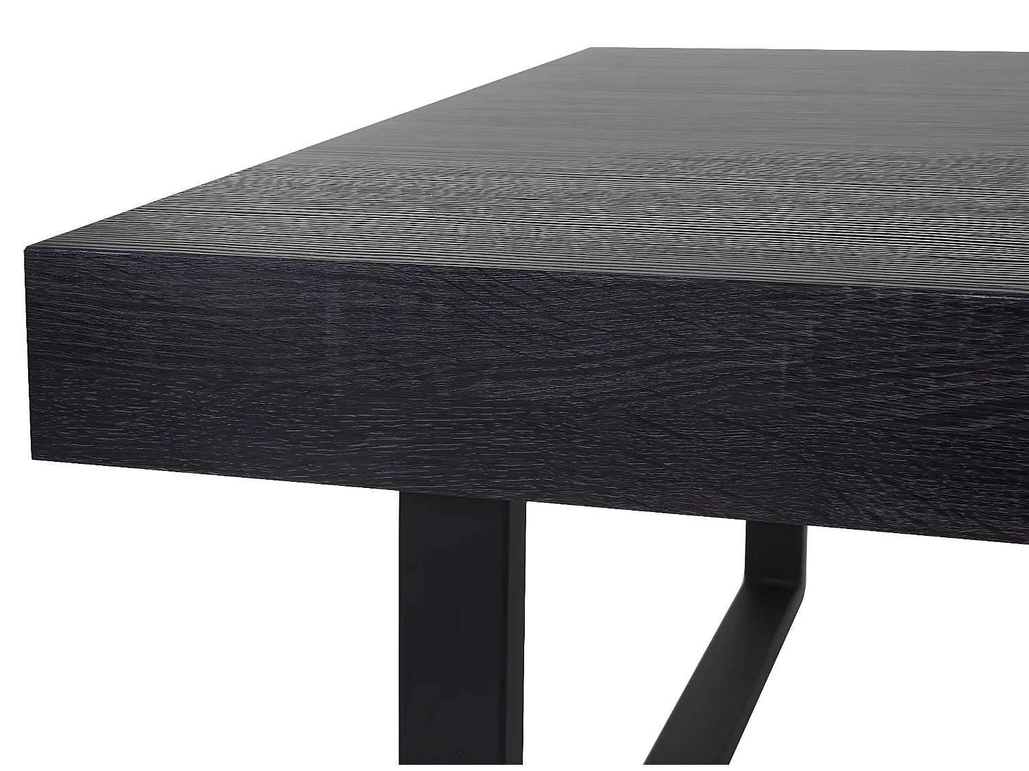 Table basse Genk T576,  sonoma noir, pieds métalliques foncés
