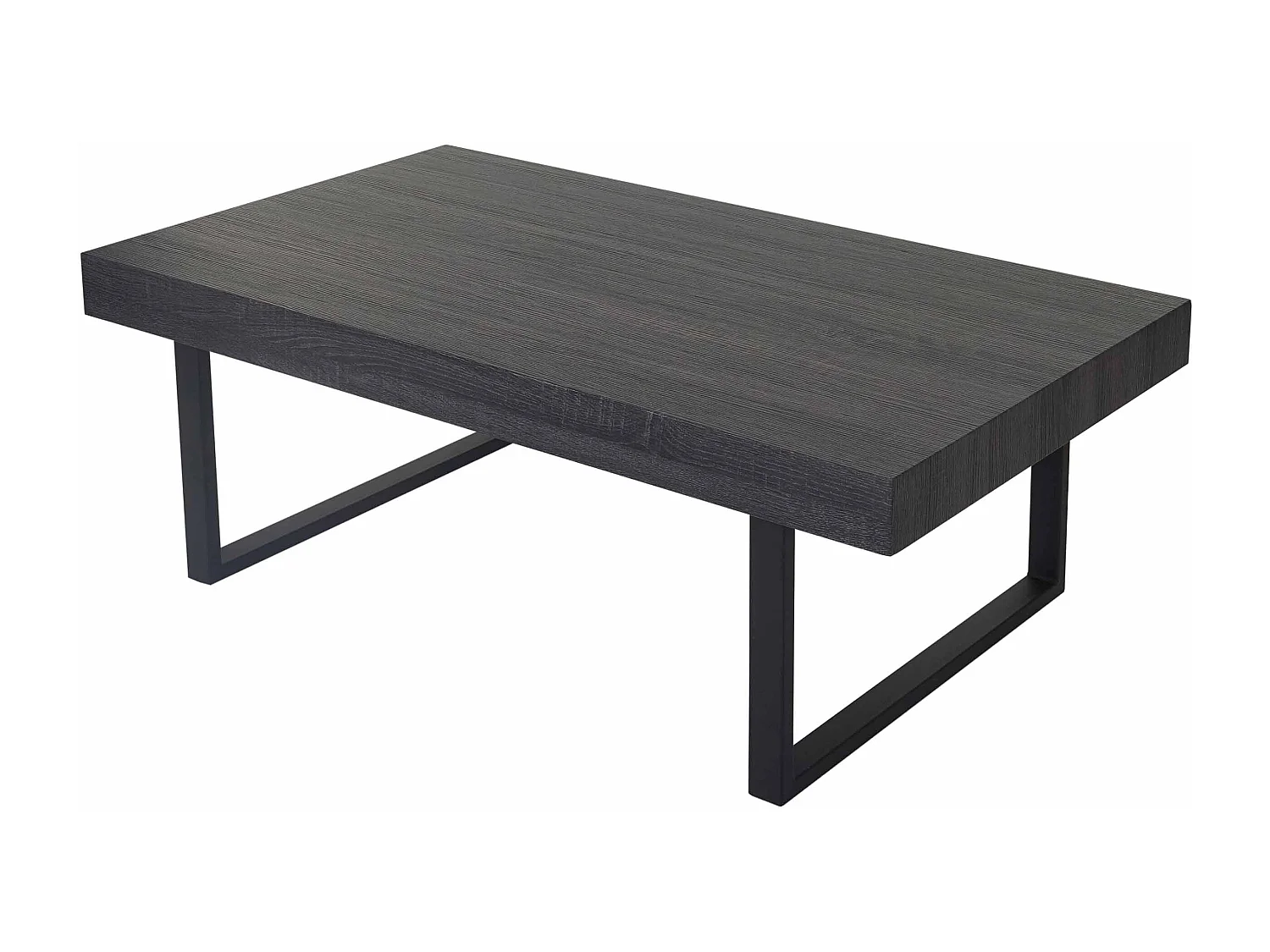 Stolik kawowy Genk T576,  Wygląd czarnego dębu, ciemne metalowe nogi