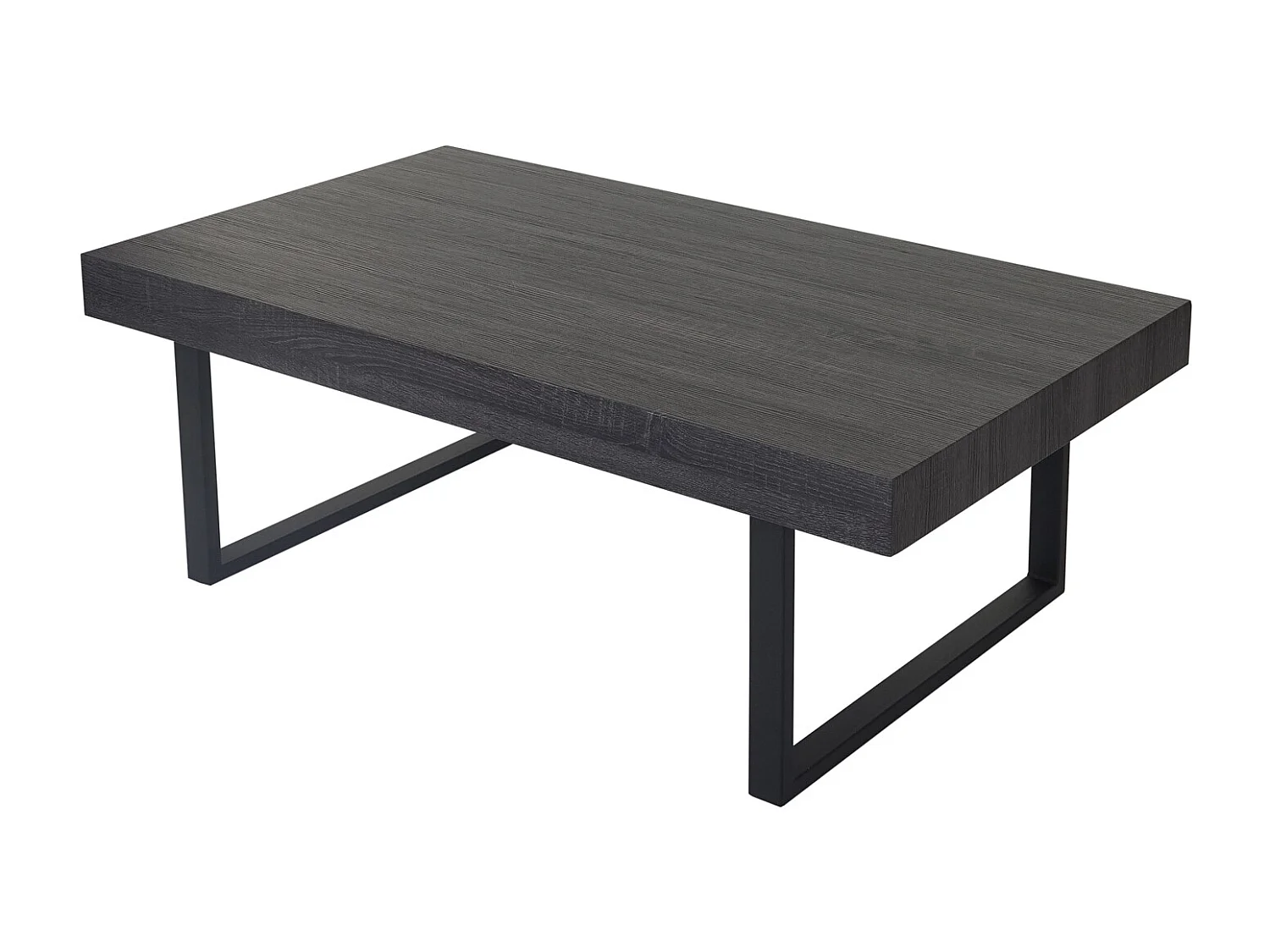 Stolik kawowy Genk T576,  Wygląd czarnego dębu, ciemne metalowe nogi