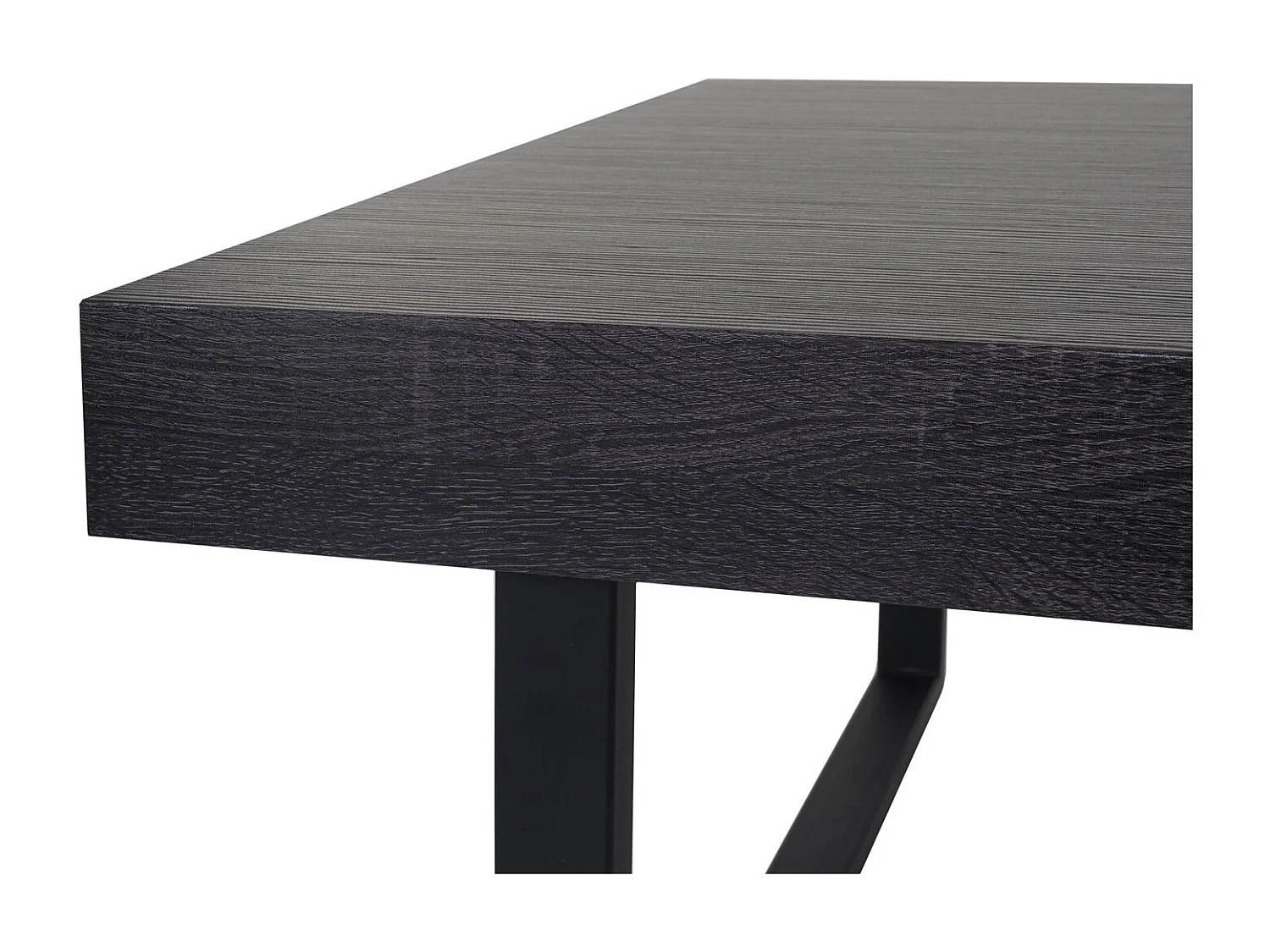 Stolik kawowy Genk T576,  Wygląd czarnego dębu, ciemne metalowe nogi