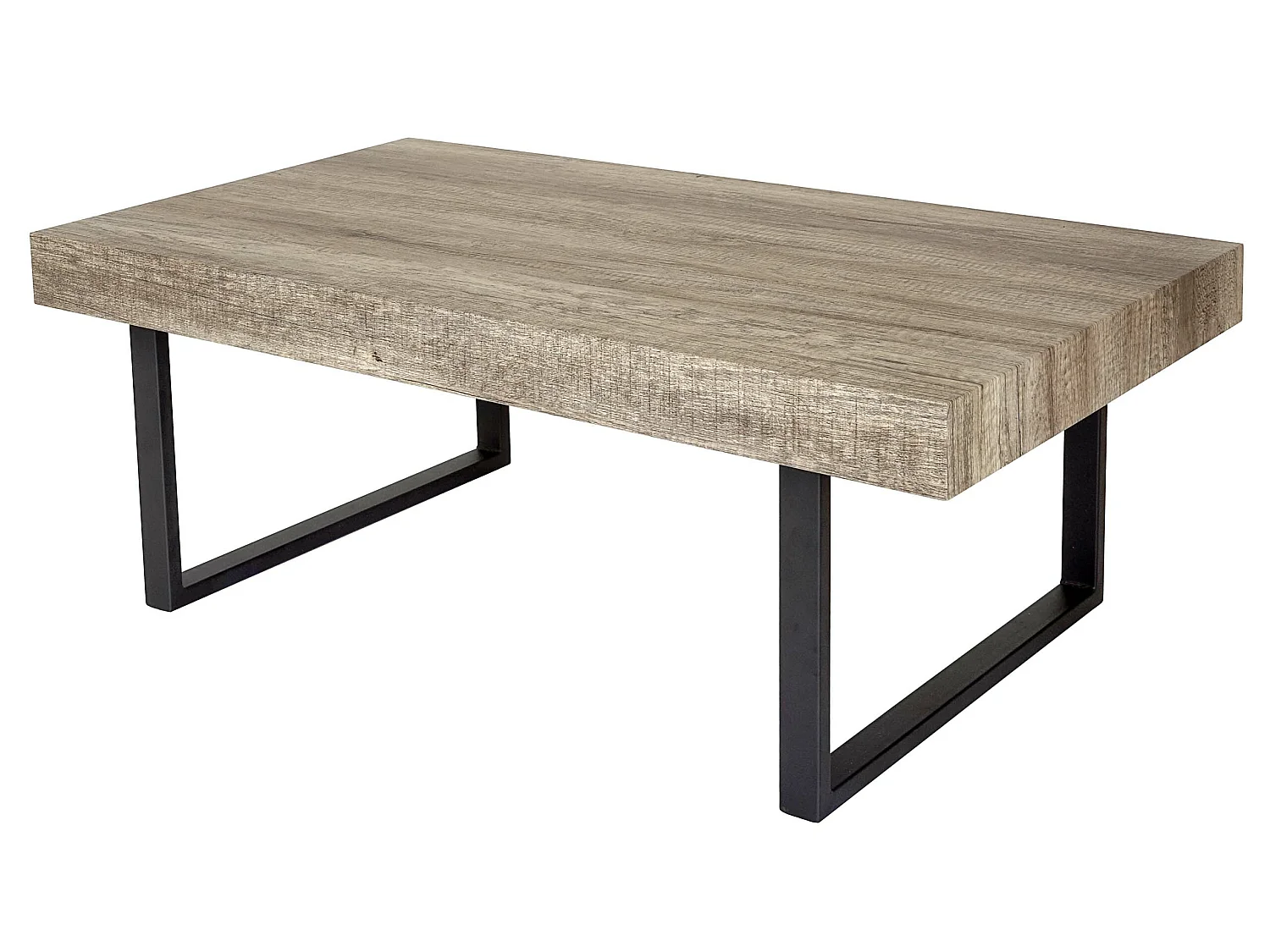 Mesa de centro Genk T576,  carvalho selvagem, pernas em metal escuro