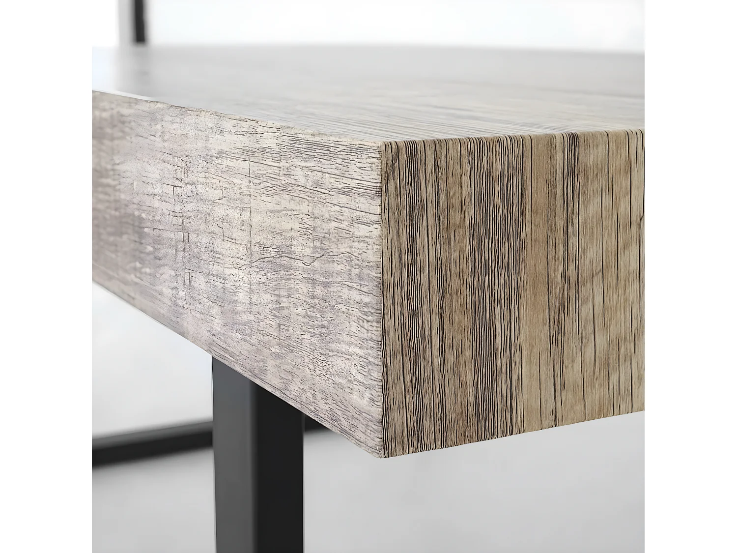 Mesa de centro Genk T576,  carvalho selvagem, pernas em metal escuro