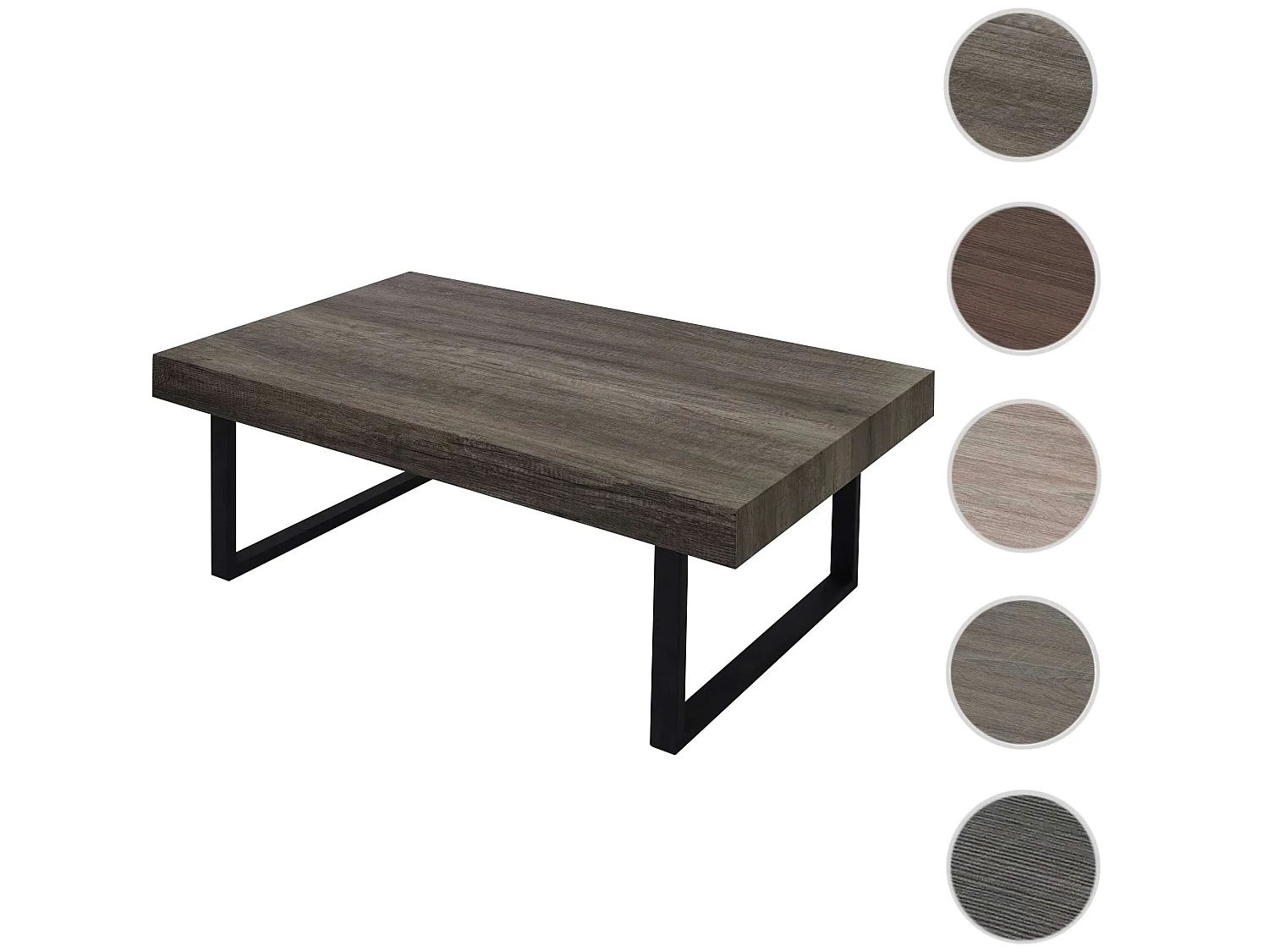 Mesa de centro Genk T576,  carvalho selvagem, pernas em metal escuro