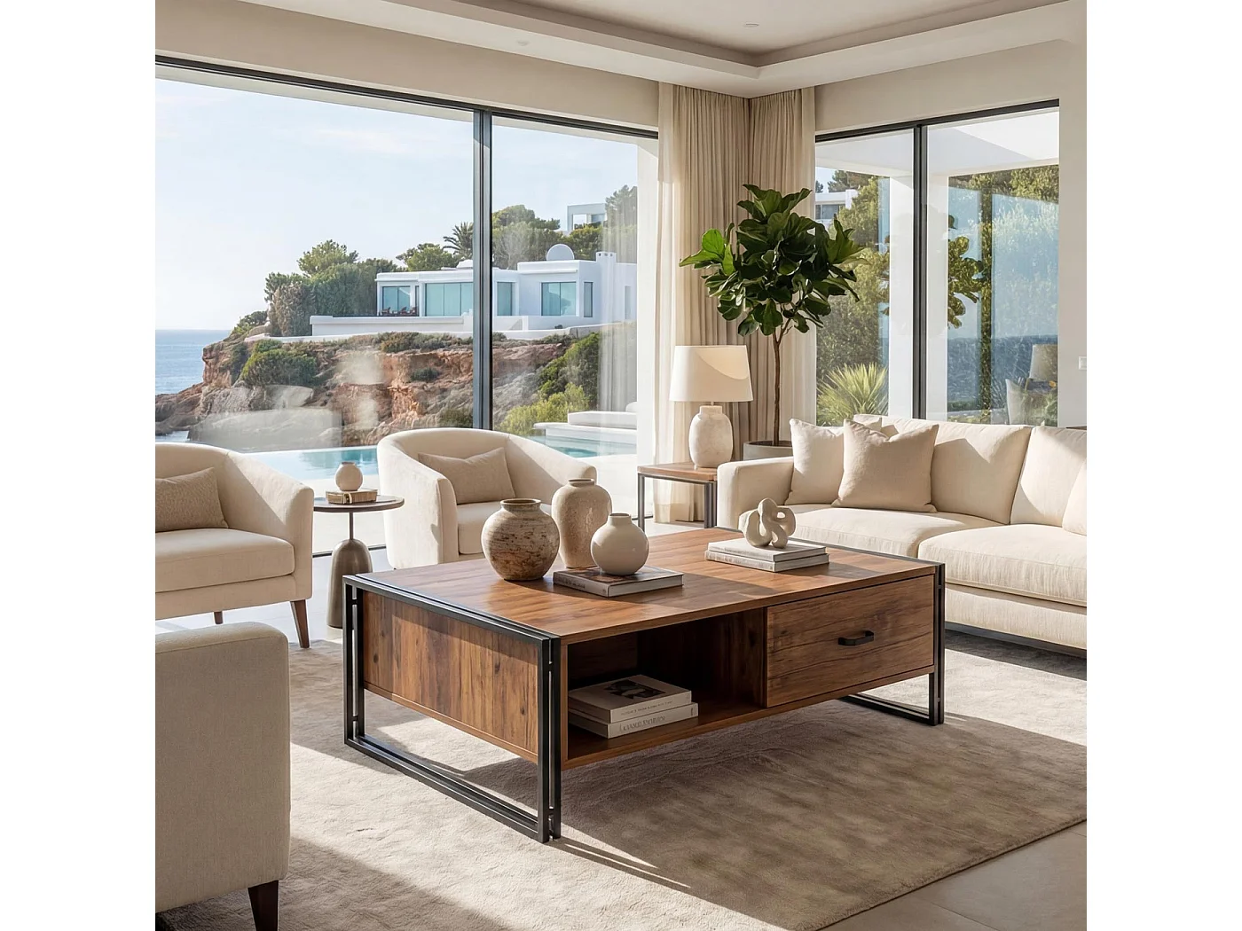 Stolik kawowy MCW-A27,  wygląd dzikiego dębu