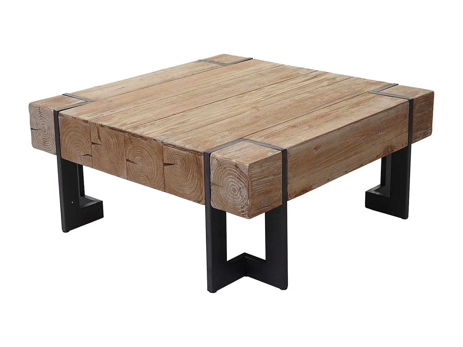 Mesa de centro MCW-A15,  cor natural 90x90cm