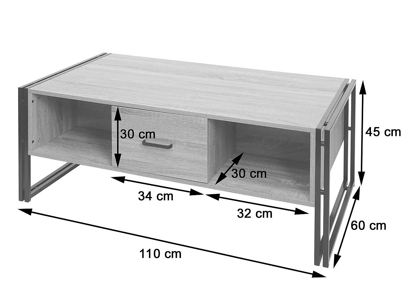 Salontafel MCW-A27b,  eiken look