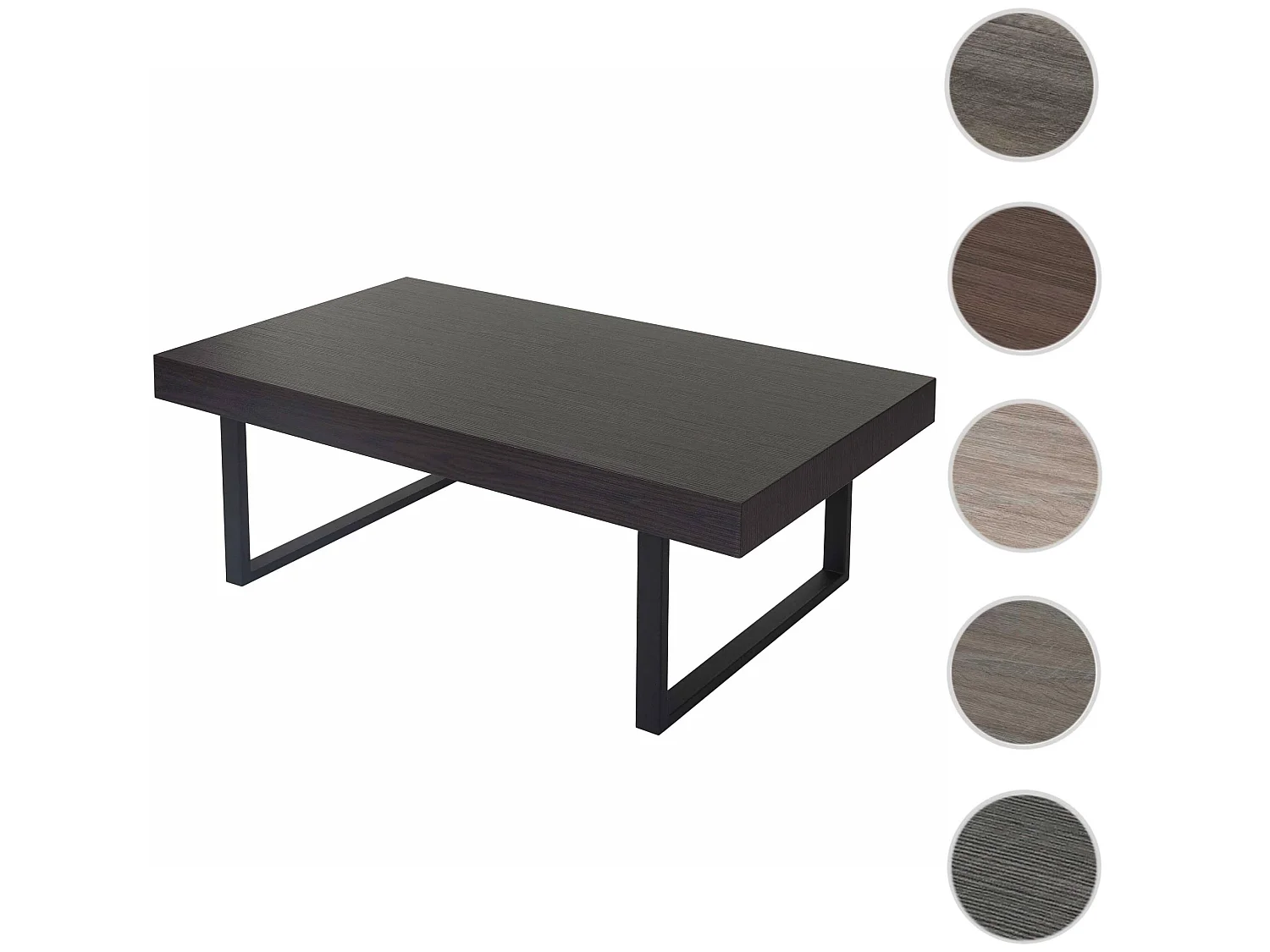 Tavolino salotto divano Kos T576 legno di pioppo rivestito 60x110x40cm colore wenge