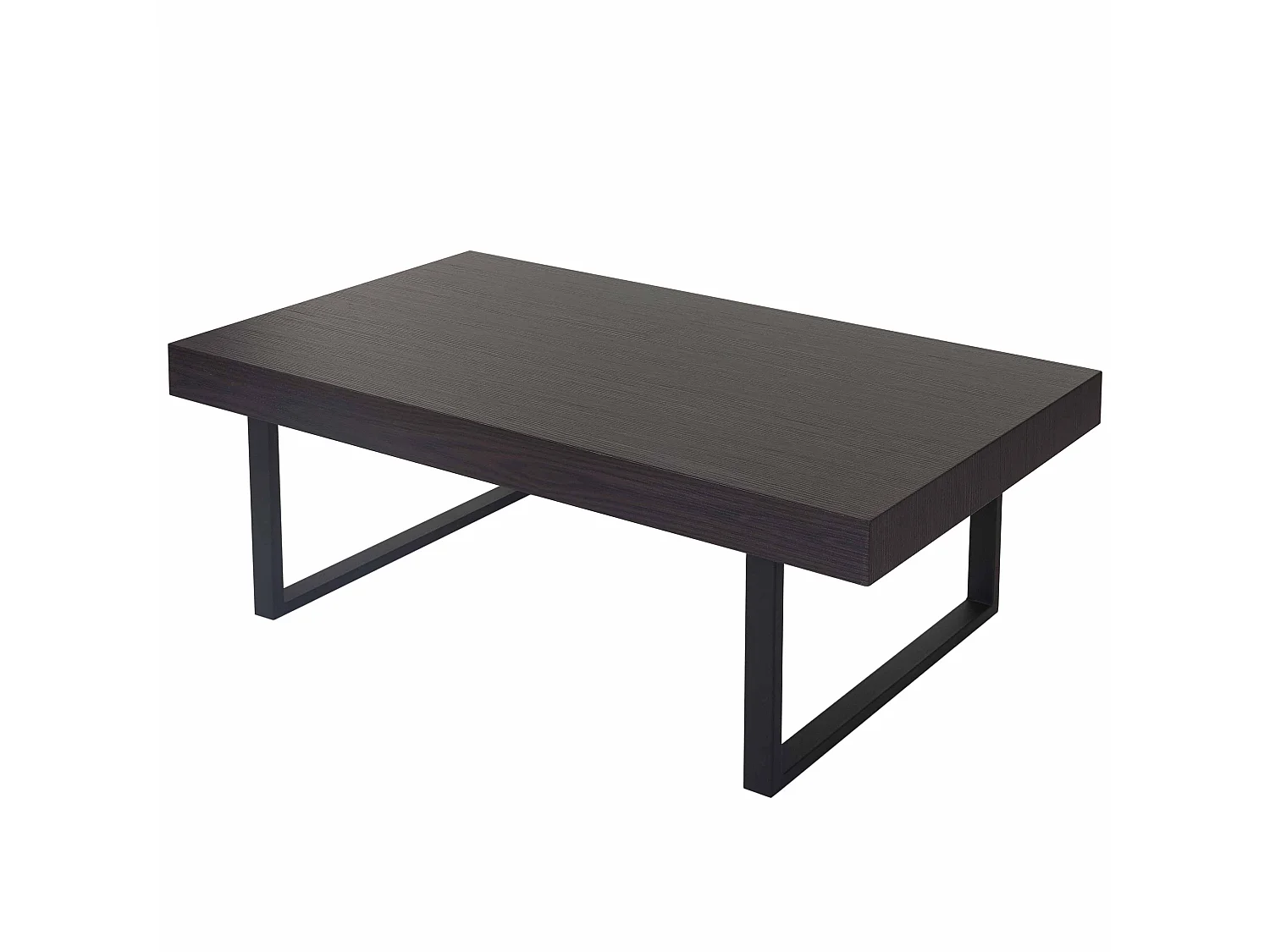 Table basse Genk T576,  wengé, pieds métalliques foncés
