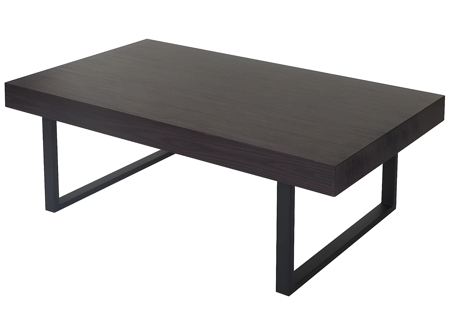 Table basse Genk T576,  wengé, pieds métalliques foncés