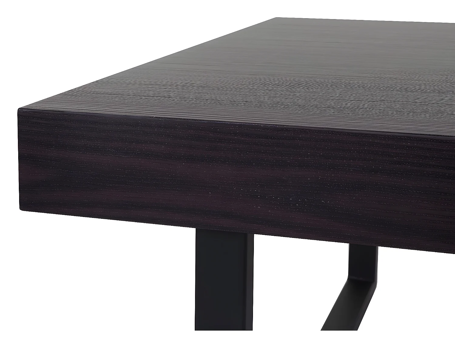 Table basse Genk T576,  wengé, pieds métalliques foncés