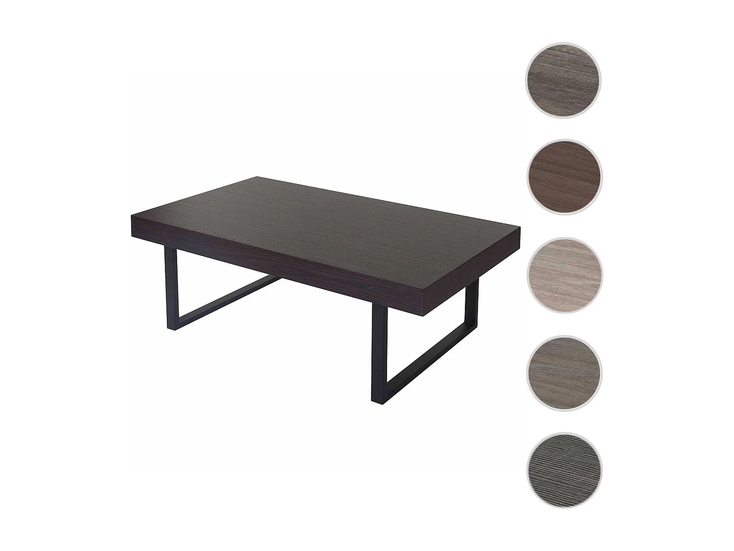 Stolik kawowy Genk T576,  Wenge, ciemne metalowe nogi