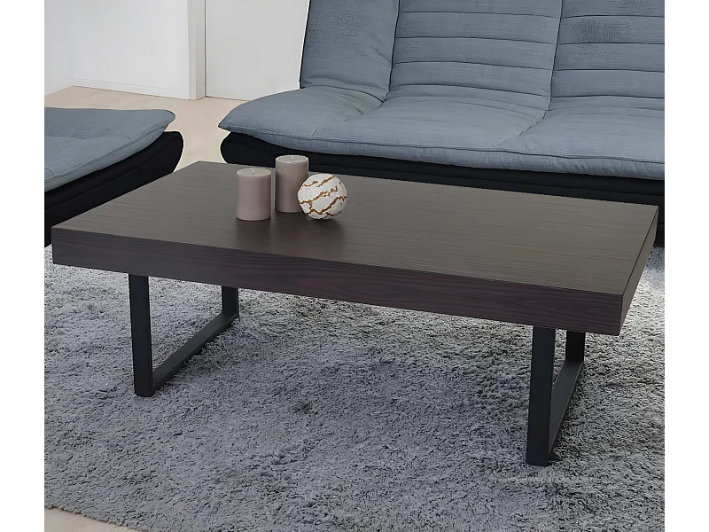 Tavolino salotto divano Kos T576 legno di pioppo rivestito 60x110x40cm colore wenge