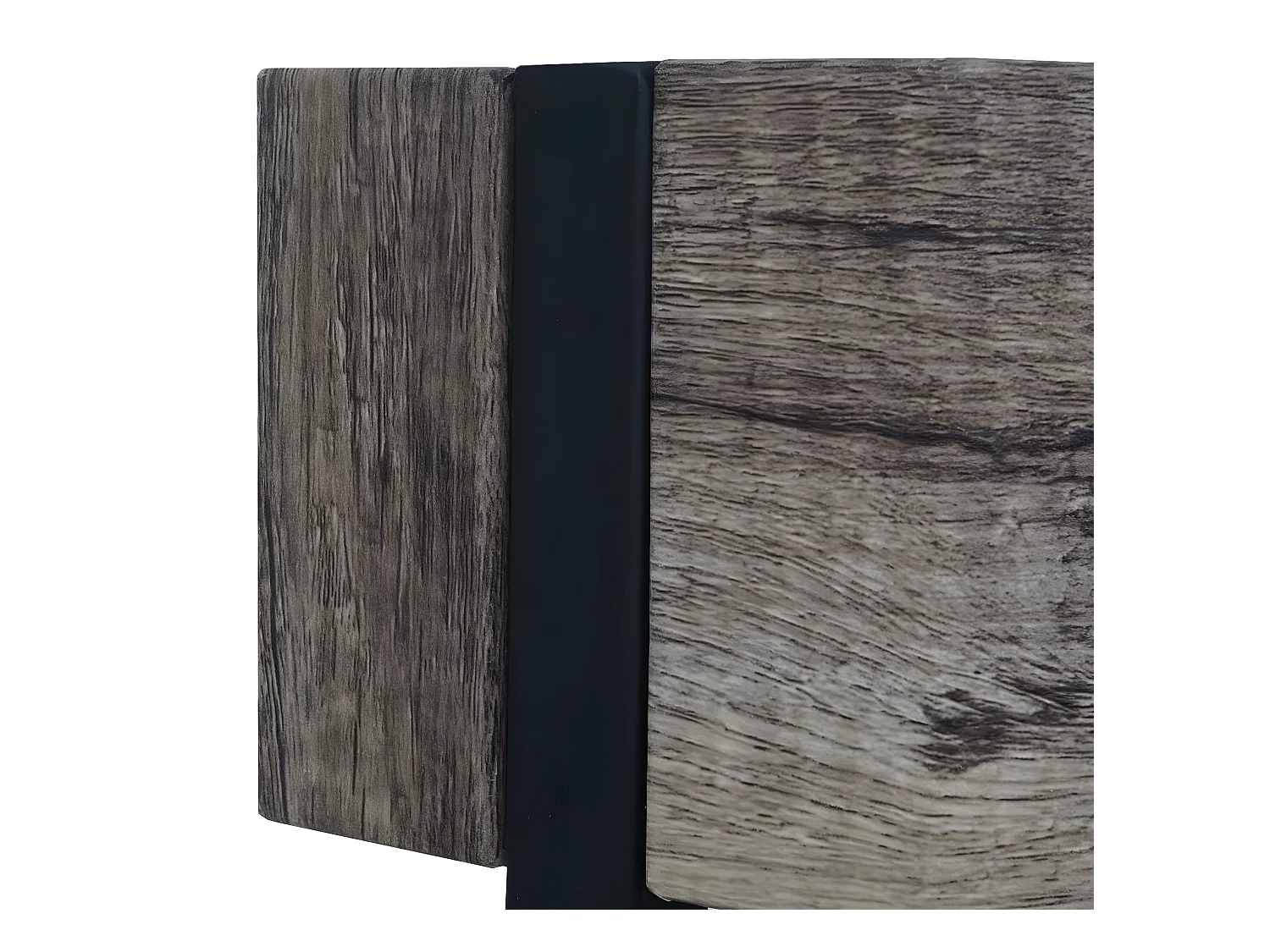 Table basse Genk T573,  chêne sauvage, pieds métalliques foncés