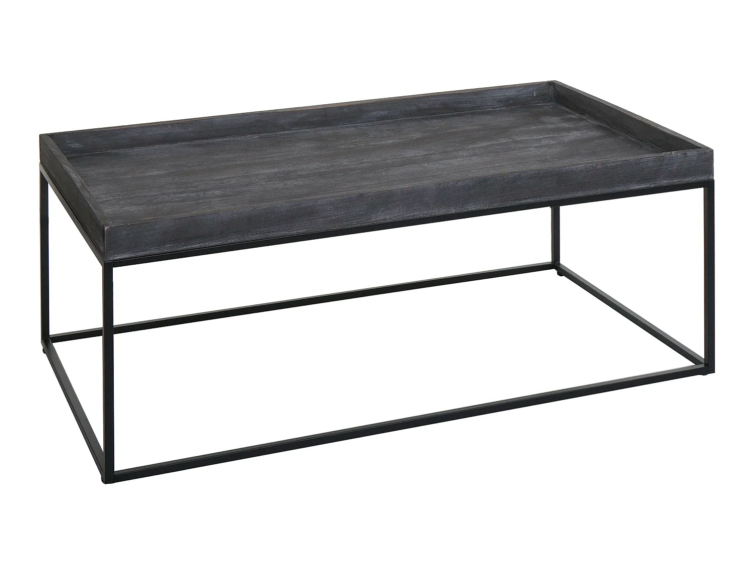 Tavolino salotto divano caffè decorativo da interno MCW-K71 legno 46x110x60cm grigio scuro