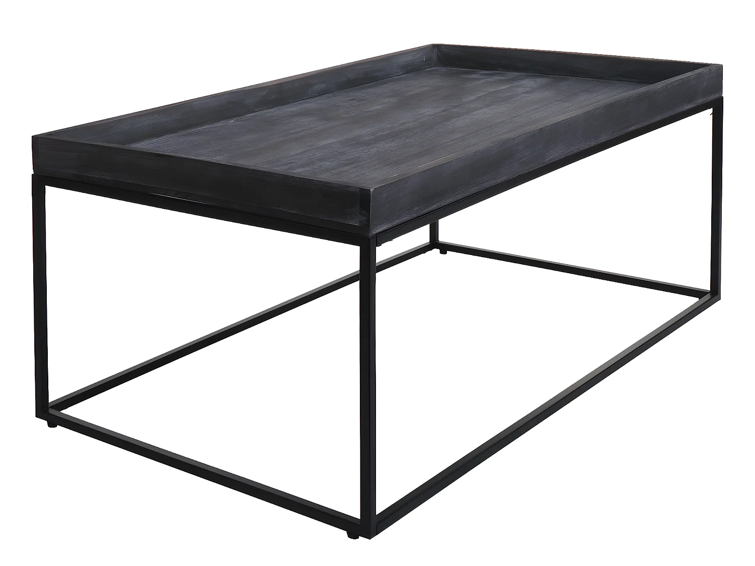 Tavolino salotto divano caffè decorativo da interno MCW-K71 legno 46x110x60cm grigio scuro