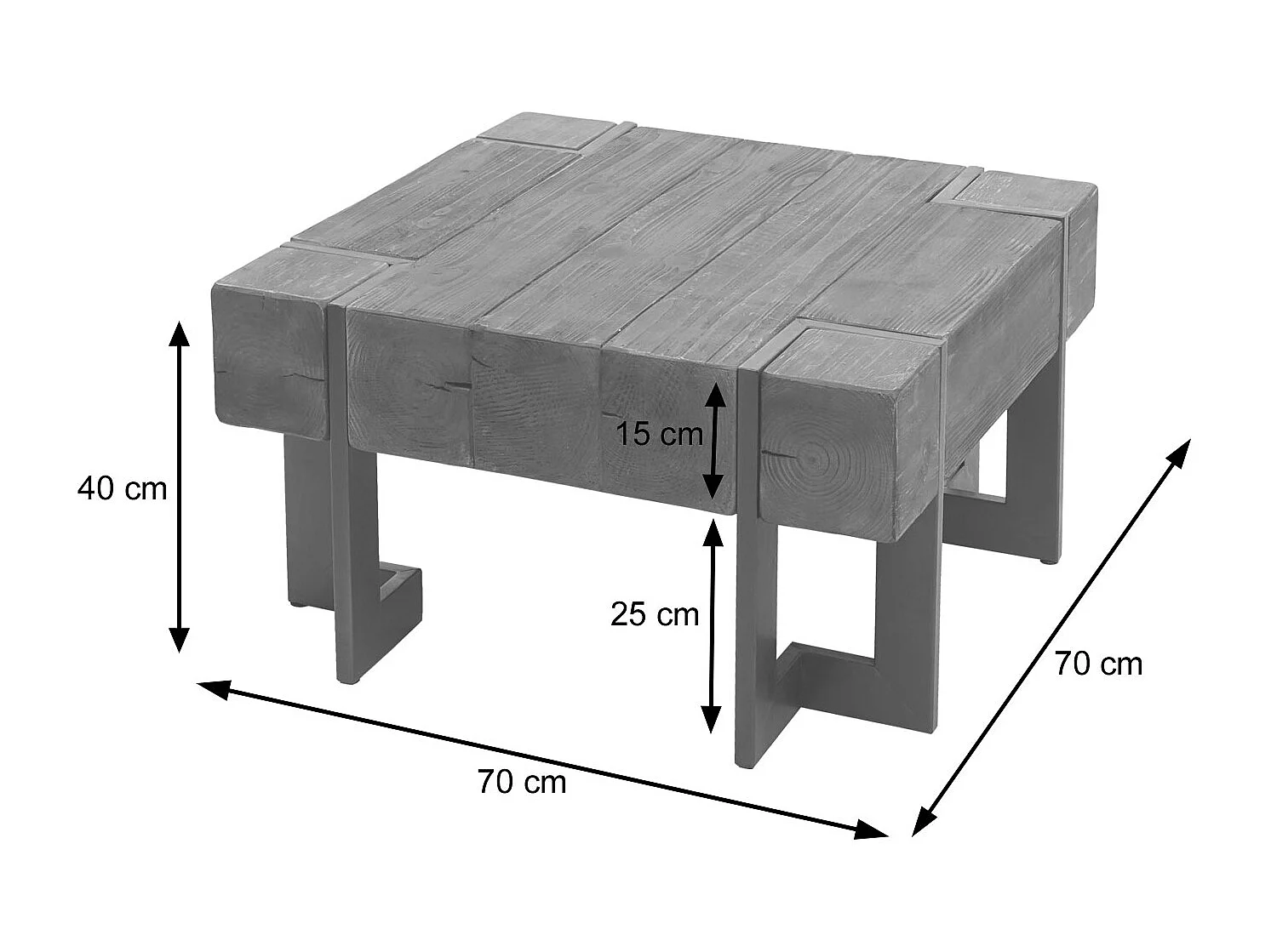 Stolik kawowy MCW-A15,  brązowy 70x70cm