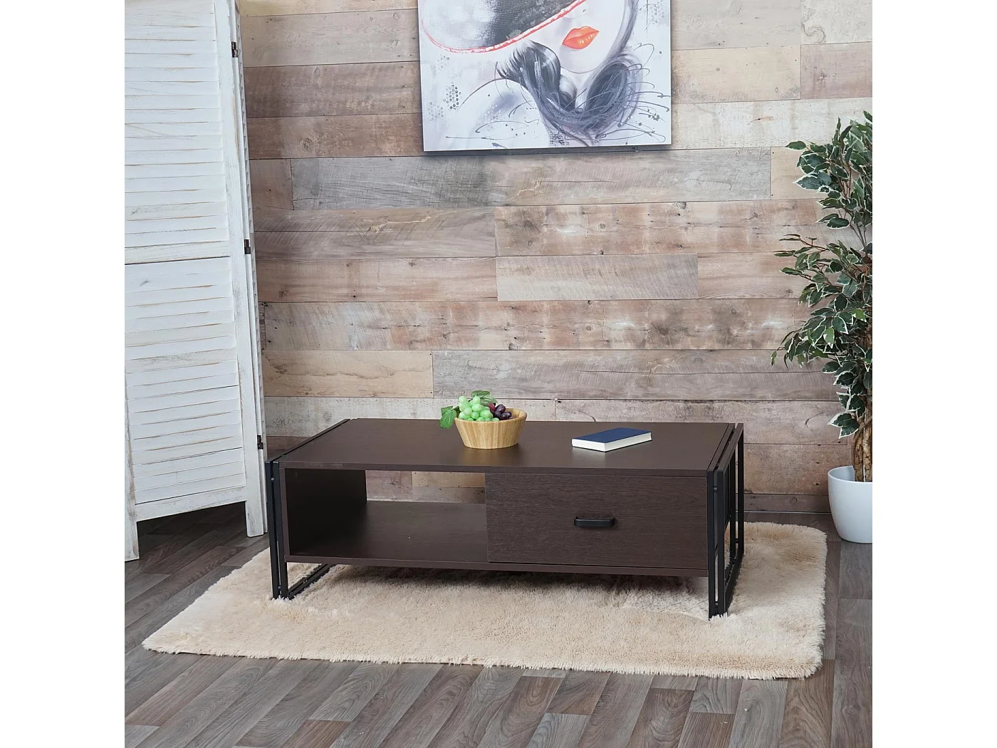 Table basse MCW-A27,  brun foncé