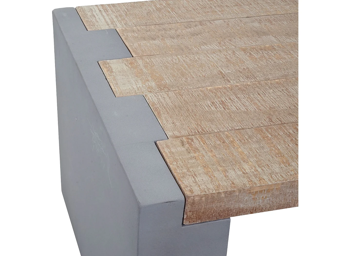 Couchtisch MCW-A15, Wohnzimmertisch, Beton-Optik Tanne Holz rustikal massiv MVG-zertifiziert 46x122x60cm