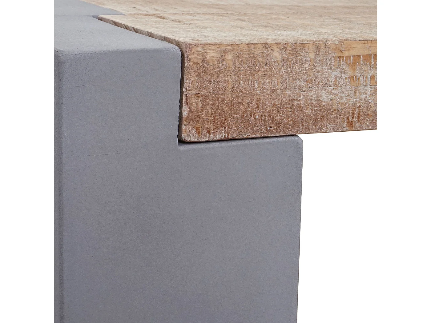 Couchtisch MCW-A15, Wohnzimmertisch, Beton-Optik Tanne Holz rustikal massiv MVG-zertifiziert 46x122x60cm