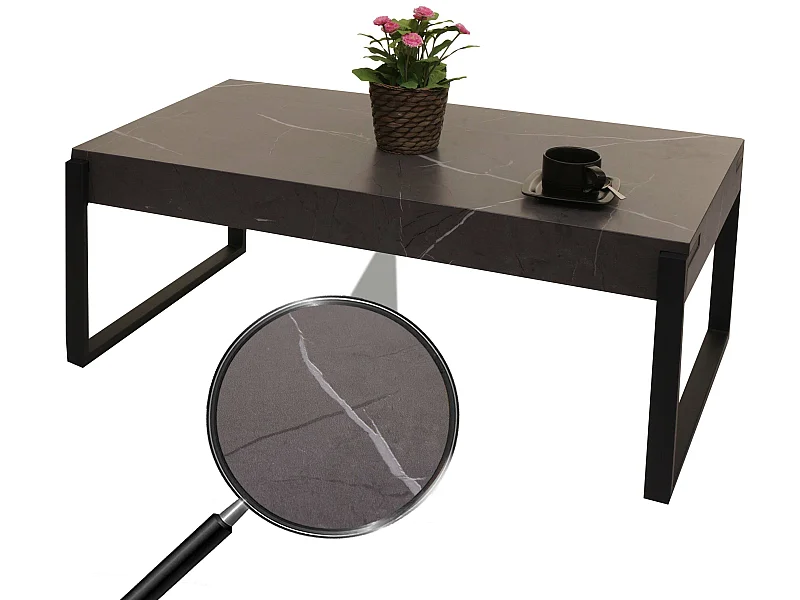 Table basse MCW-L53,  aspect marbre gris