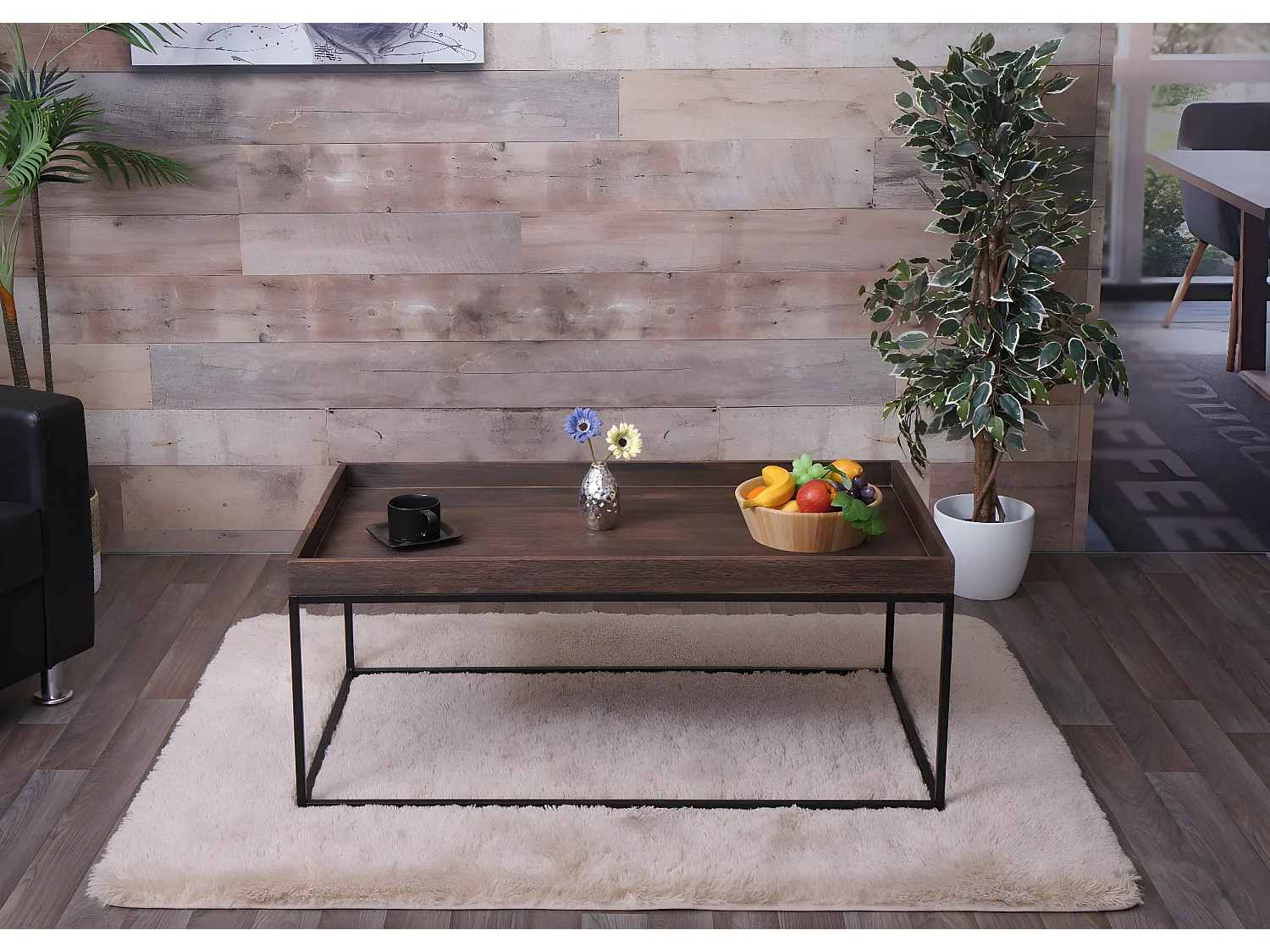 Mesa de centro MCW-K71,  castanho escuro