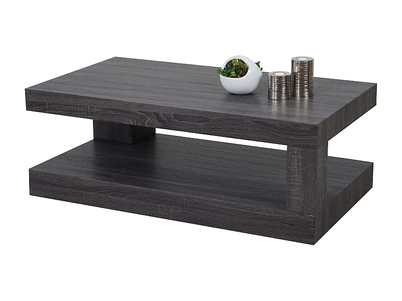 Table basse MCW-A32 Structure 3D,  aspect chêne noir