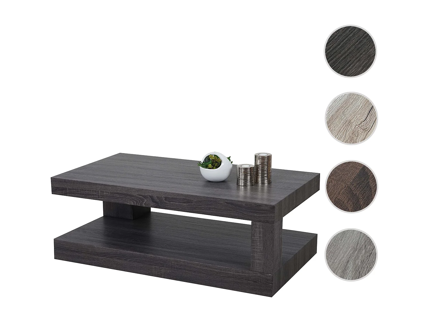 Table basse MCW-A32 Structure 3D,  aspect chêne noir