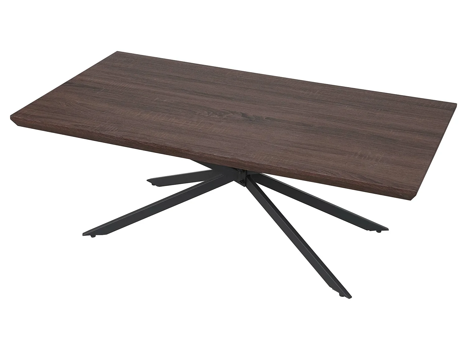 Salontafel Genk  T577,  Bruin eiken, donker metalen poten