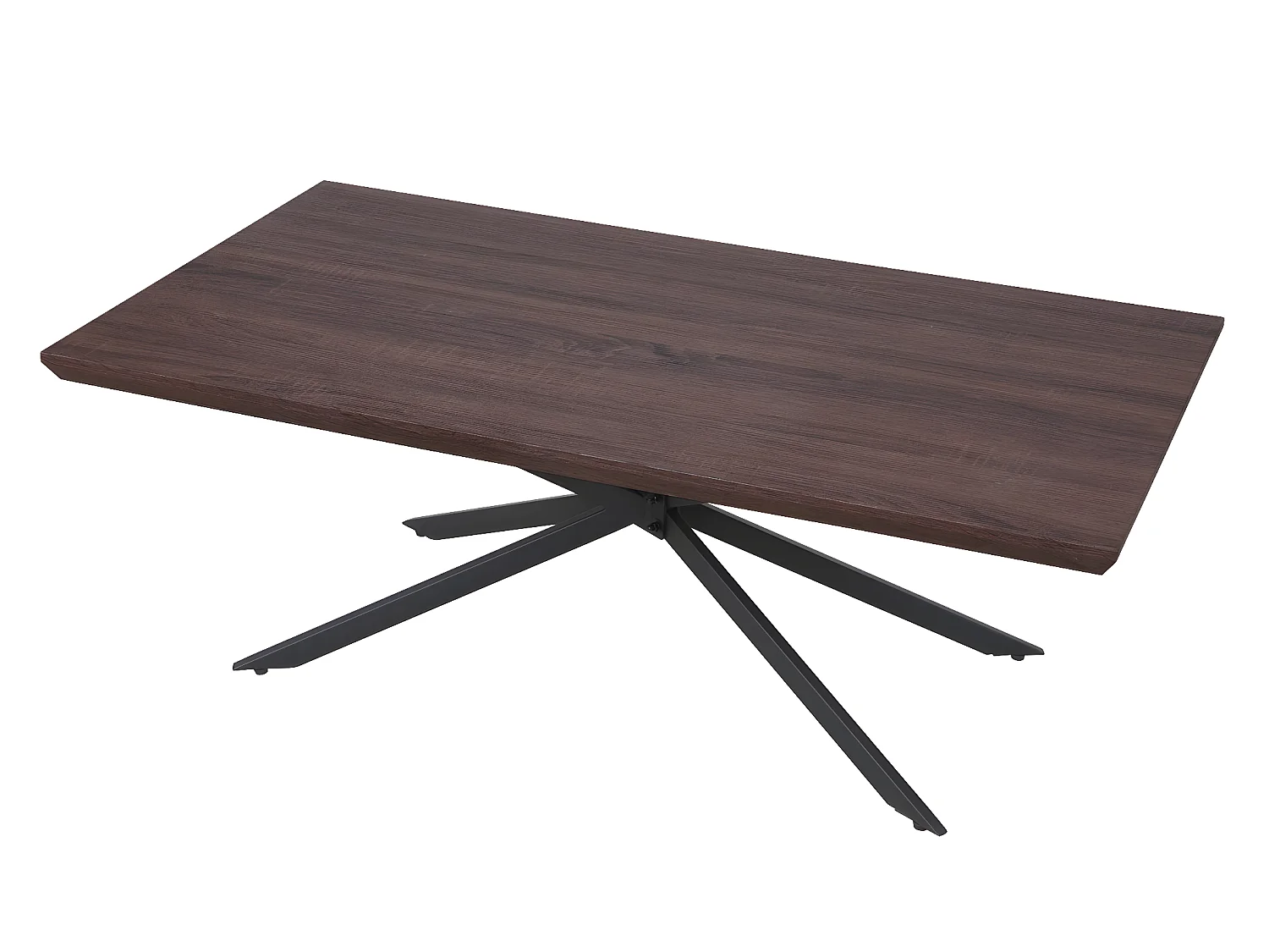 Salontafel Genk  T577,  Bruin eiken, donker metalen poten