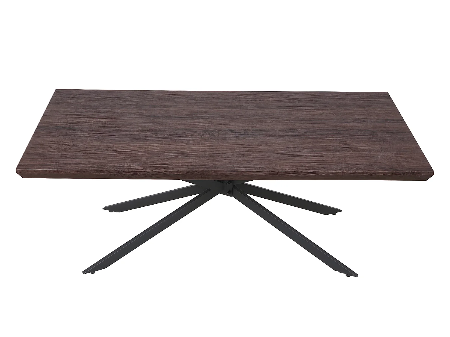Salontafel Genk  T577,  Bruin eiken, donker metalen poten