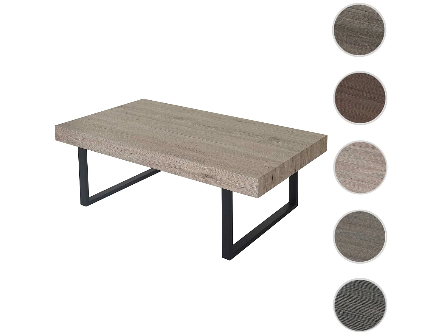 Mesa baja Genk T576,  San Remo, patas de metal oscuro