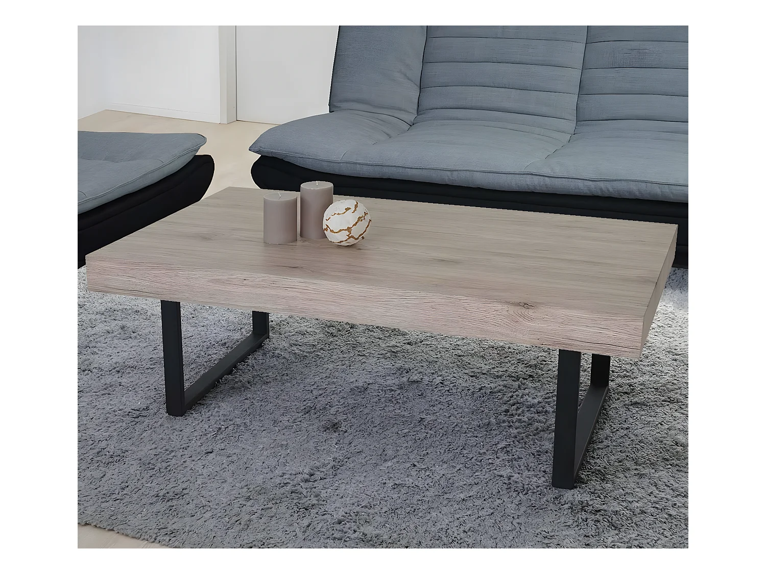 Salontafel Genk  T576,  San Remo, donkere metalen poten