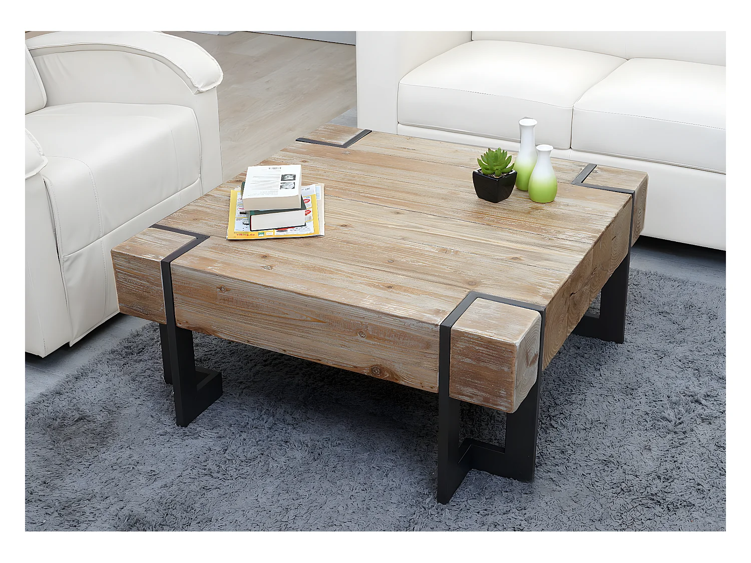 Mesa de centro MCW-A15,  color natural 70x70cm