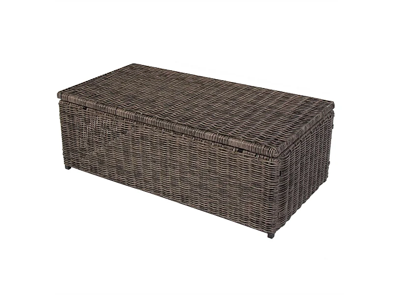 Modulares Poly-Rattan Sofa Alessandria, Naturgrau, Couchtisch ohne Glasplatte