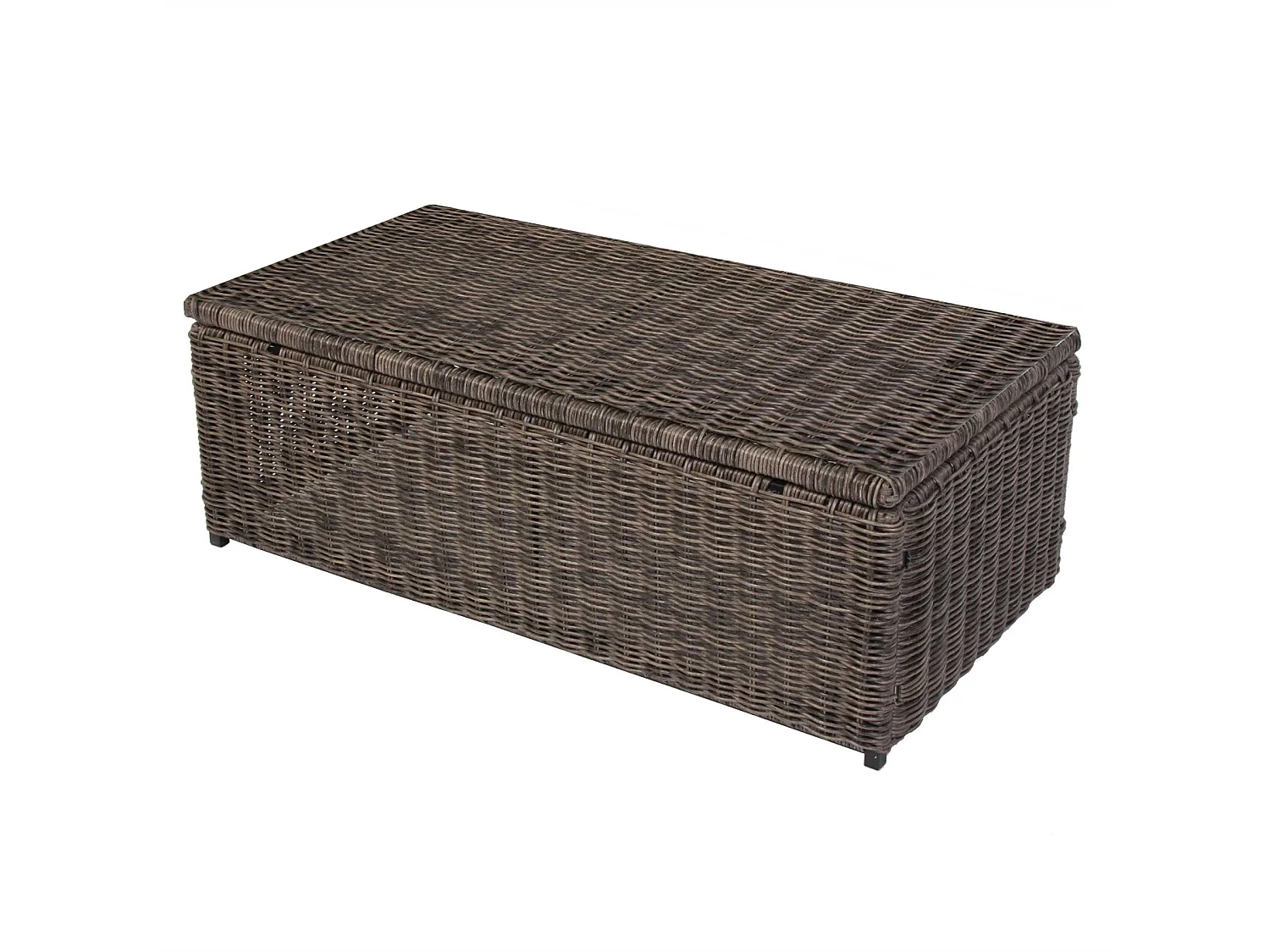 Modulares Poly-Rattan Sofa Alessandria, Naturgrau, Couchtisch ohne Glasplatte