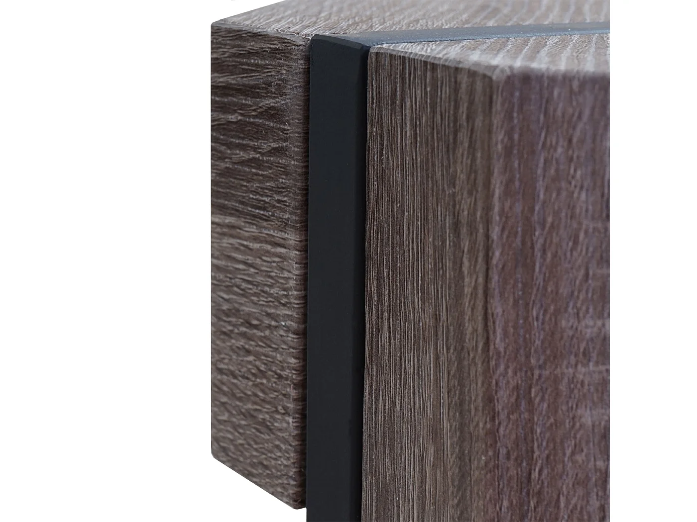 Table basse Genk T574,  chêne foncé, pieds métalliques foncés