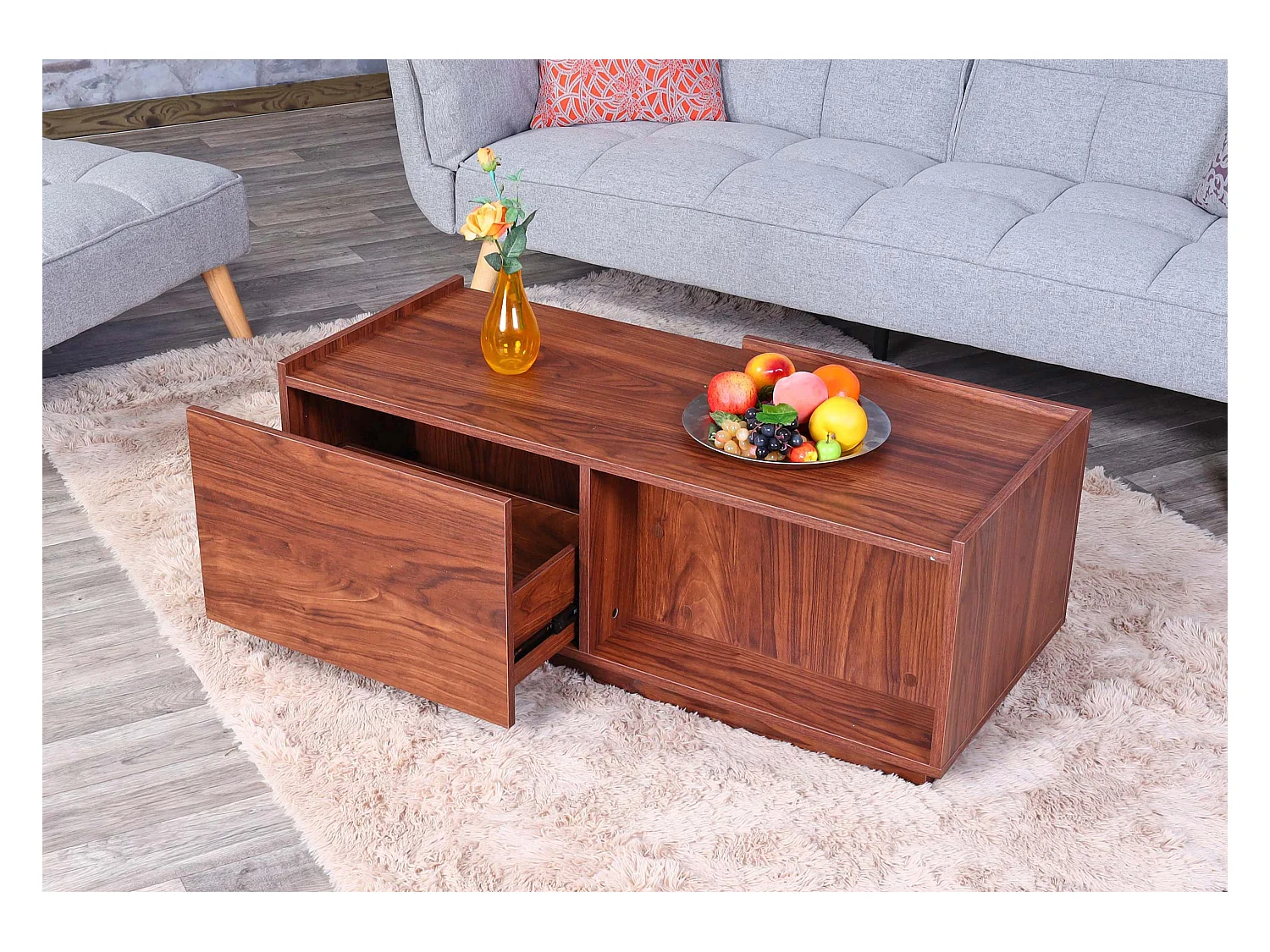 Salontafel MCW-J78,  walnoot look