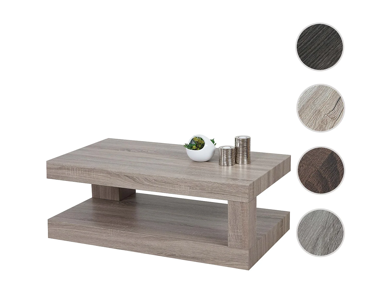 Table basse MCW-A32 Structure 3D,  aspect chêne foncé