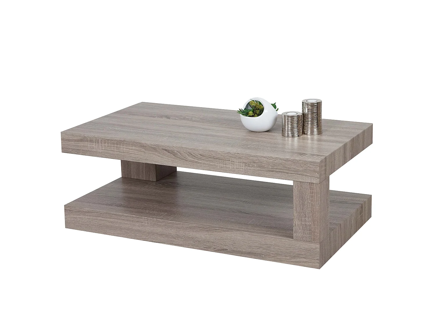 Table basse MCW-A32 Structure 3D,  aspect chêne foncé