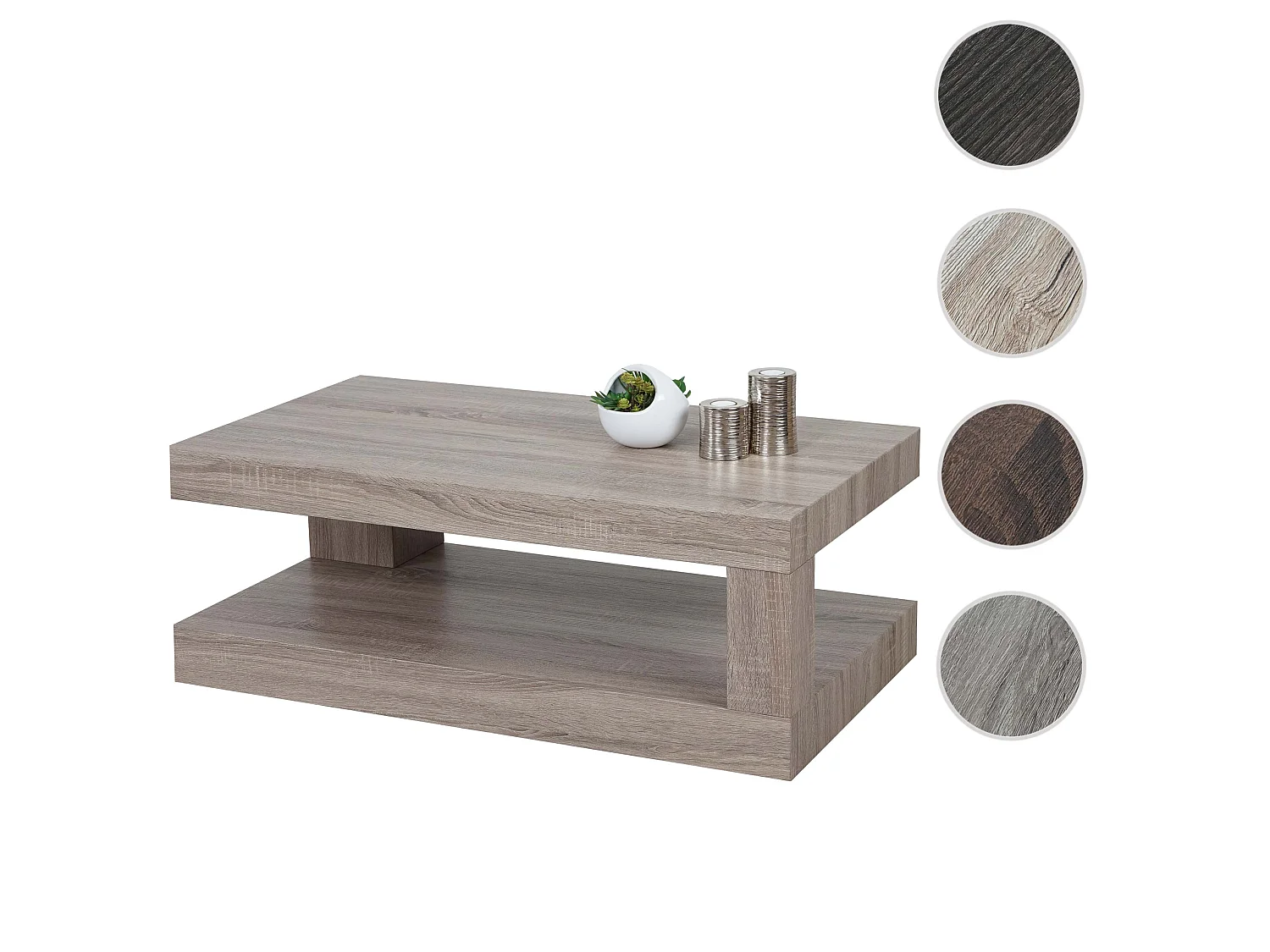 Table basse MCW-A32 Structure 3D,  aspect chêne foncé
