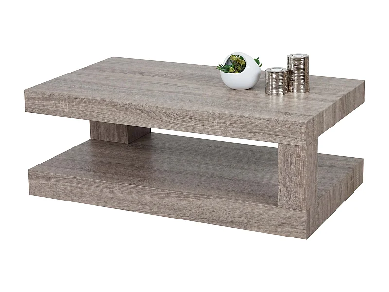 Table basse MCW-A32 Structure 3D,  aspect chêne foncé