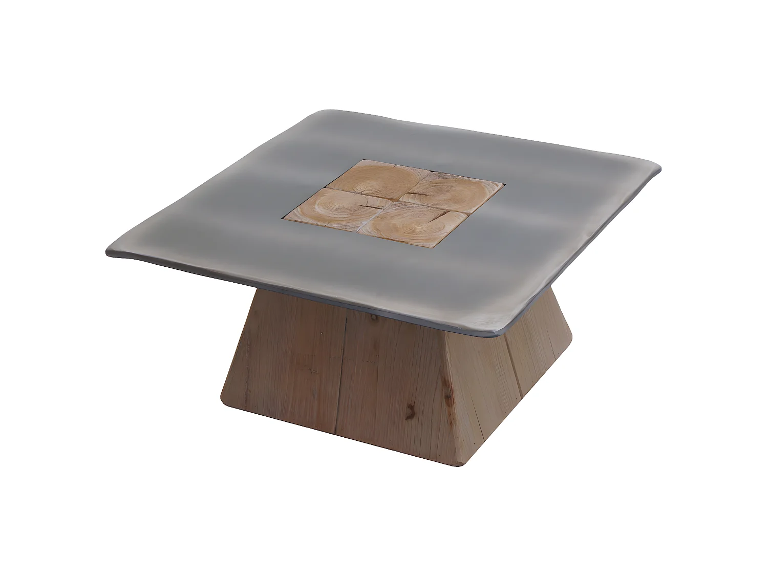 Tavolino tavolo salotto divano design industriale MCW-L76 28x60x60cm legno di abete naturale e nero