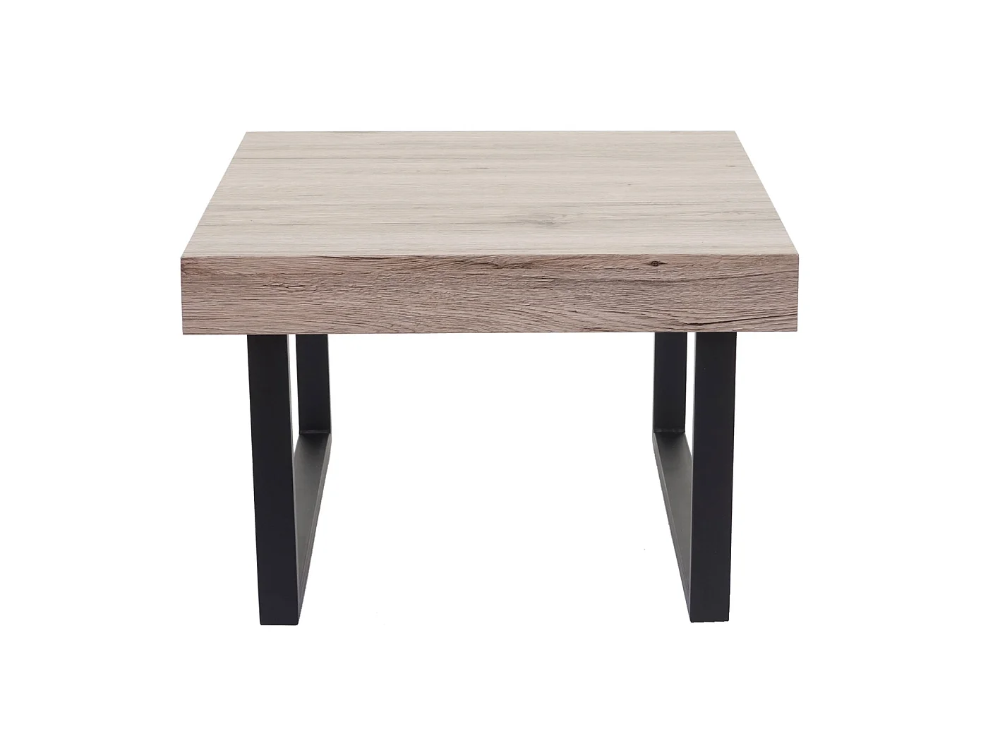 Table basse Genk -C88,  chêne, pieds métalliques foncés