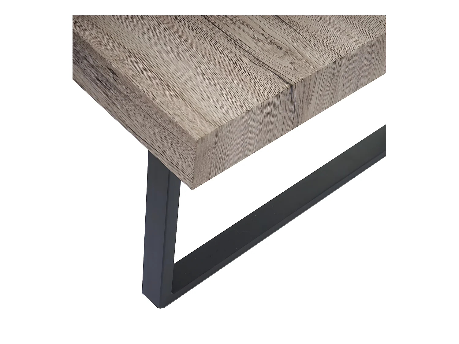 Table basse Genk -C88,  chêne, pieds métalliques foncés