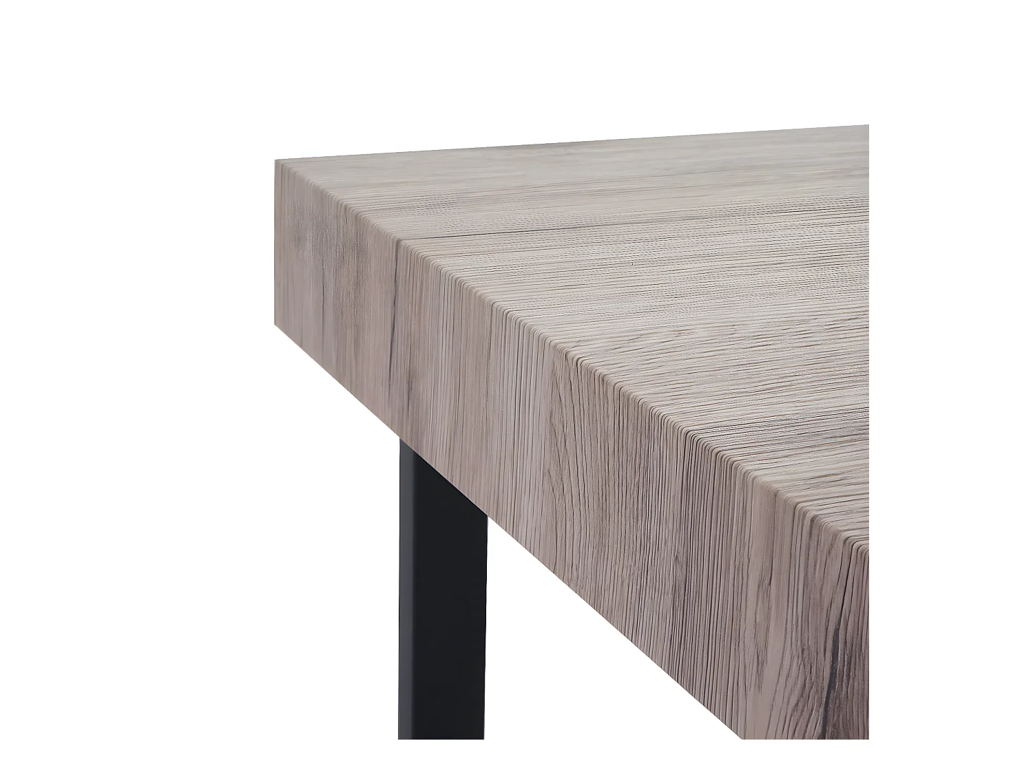 Table basse Genk -C88,  chêne, pieds métalliques foncés