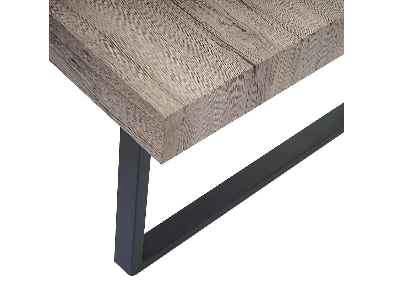 Table basse Genk -C88,  chêne, pieds métalliques foncés