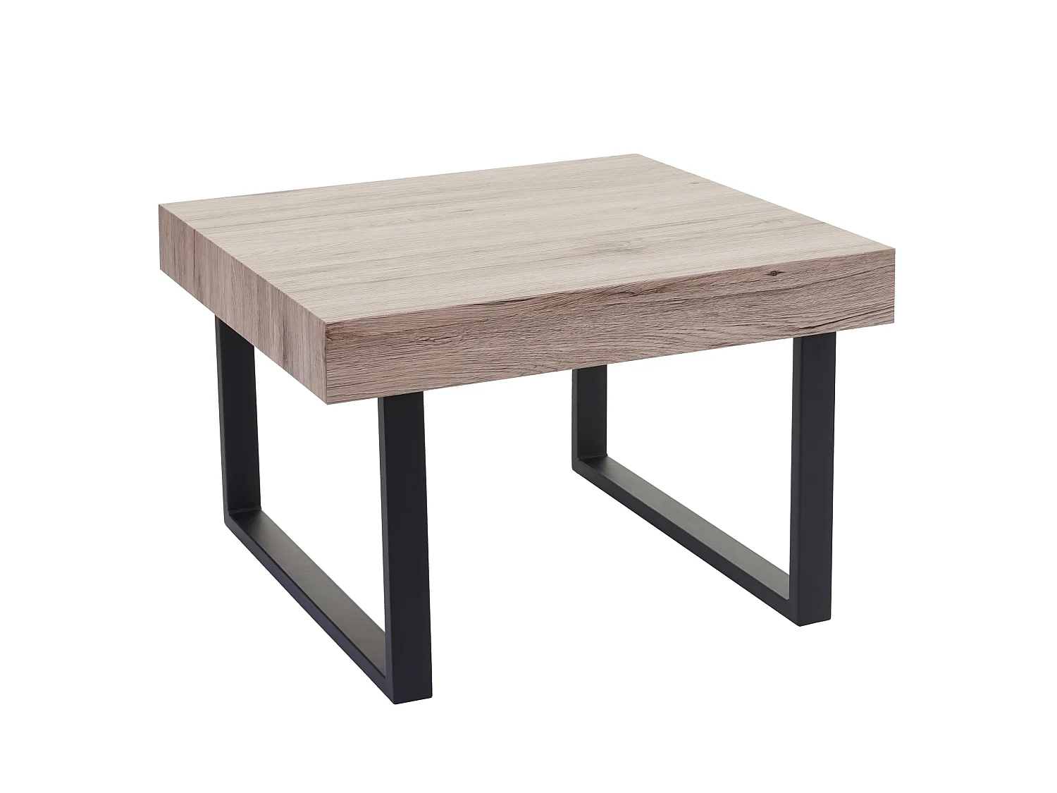 Salontafel Genk -C88,  eiken look, donker metalen poten