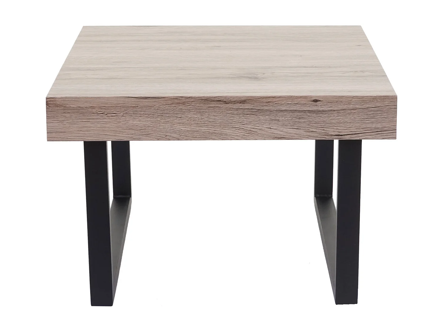Salontafel Genk -C88,  eiken look, donker metalen poten