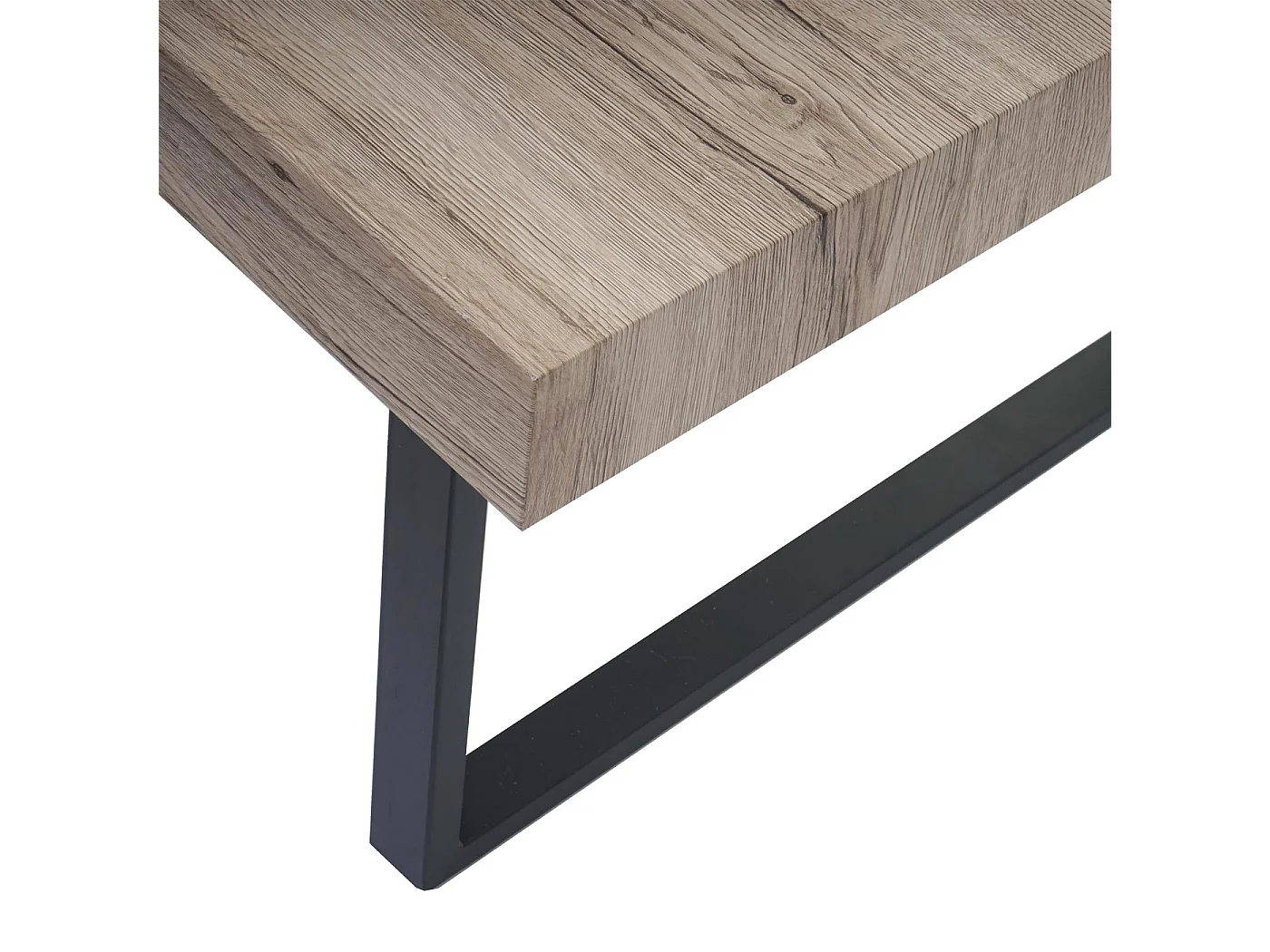 Salontafel Genk -C88,  eiken look, donker metalen poten